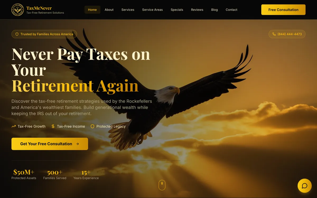 Tax Me Never homepage